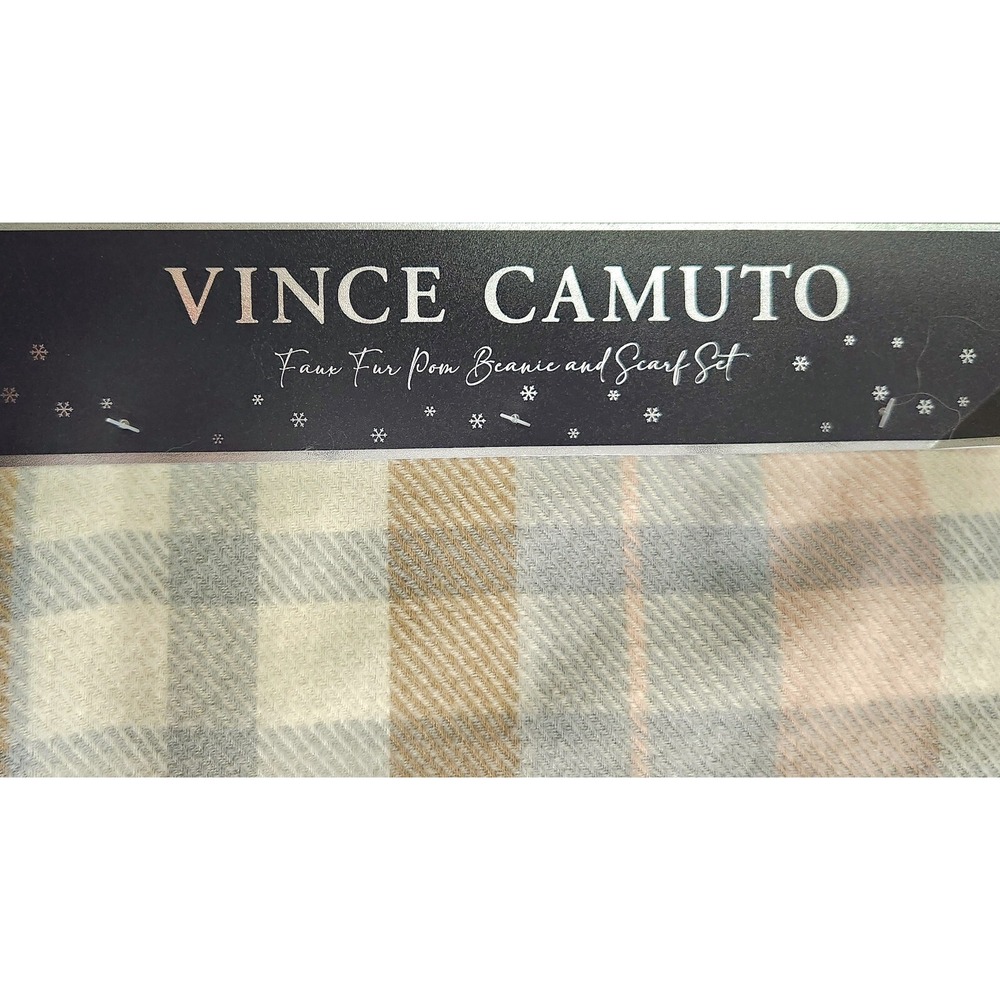 Vince Camuto Fringe Trim ~ One Size ~ Woven Neck Scarf Stole Pastel Plaid NWT